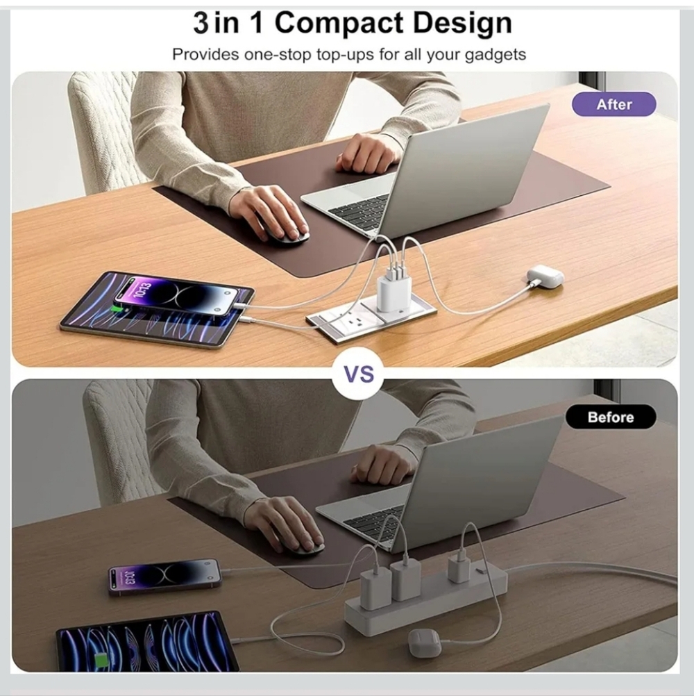 Triple USB Wall Charger Bricks (3) - Picture 4 of 5
